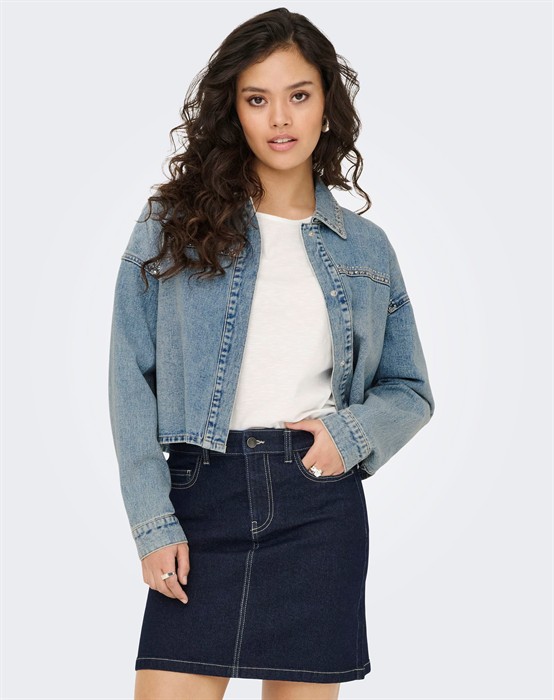 Aspen Cropped Denim Skjorte